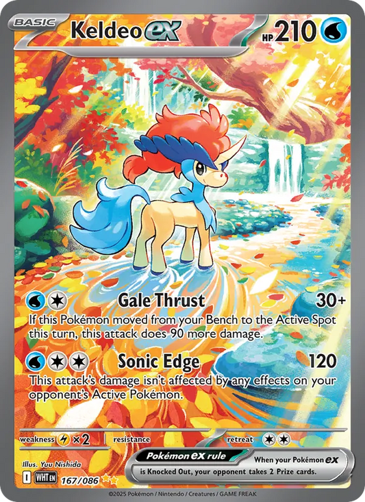 Keldeo ex Holo 167/86 White Flare Pokémon Card