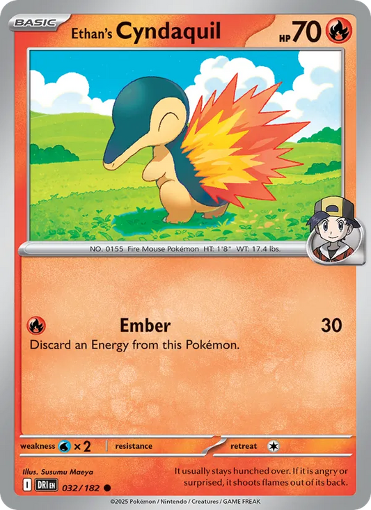 Ethan's Cyndaquil Normal 032/182 Destined Rivals Pokémon Card