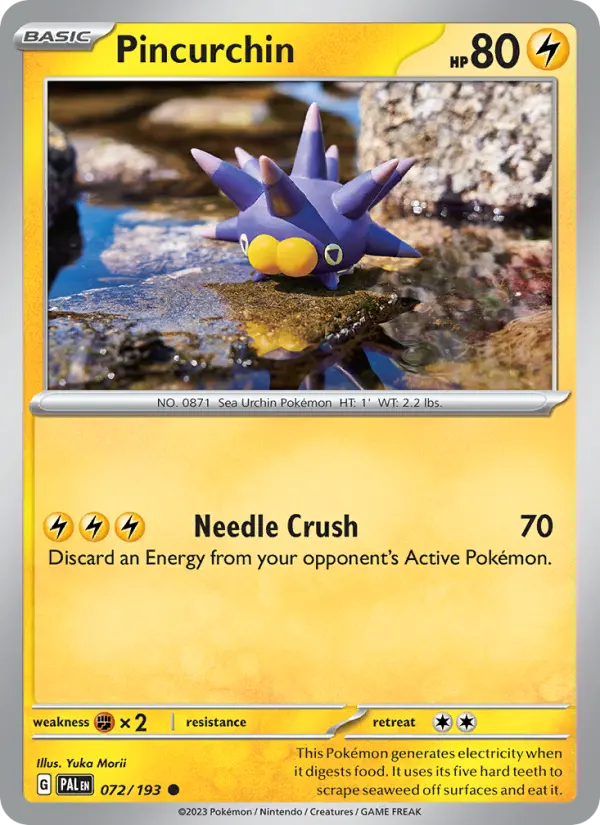 Pincurchin Non-Foil 072/193 Paldea Evolved Pokémon Card