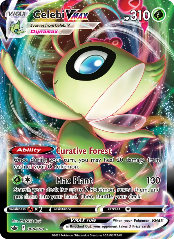 Celebi VMAX Holo 008/198 Chilling Reign Pokémon Card