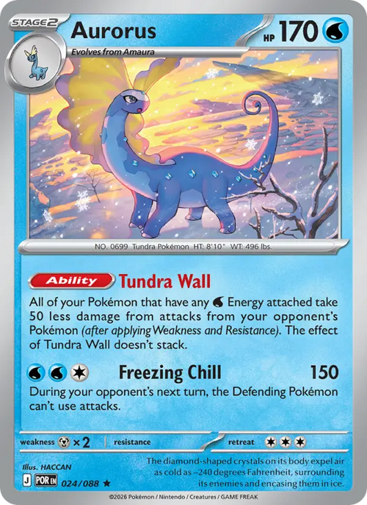 Aurorus Reverse Holo 024/88 Perfect Order Pokémon Card
