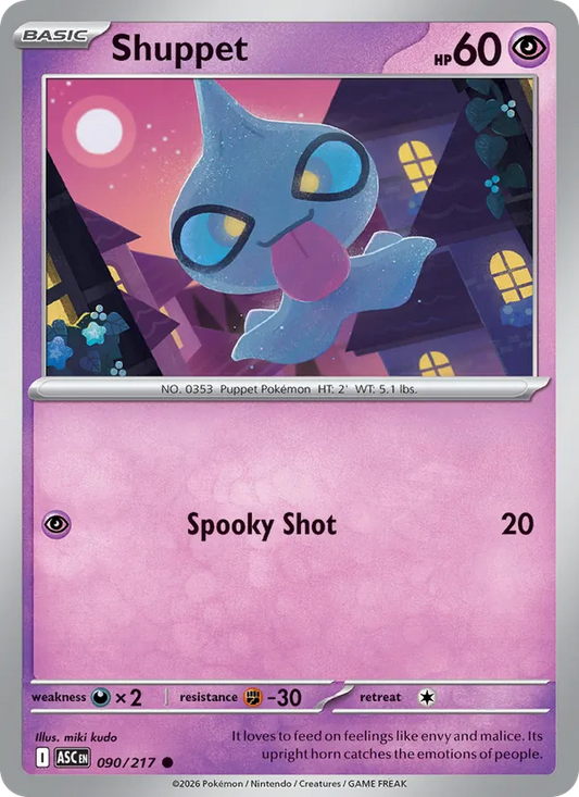 Shuppet Normal 090/217 Ascended Heroes Pokémon Card