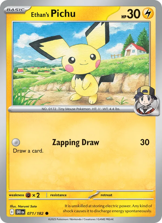 Ethan's Pichu Normal 071/182 Destined Rivals Pokémon Card