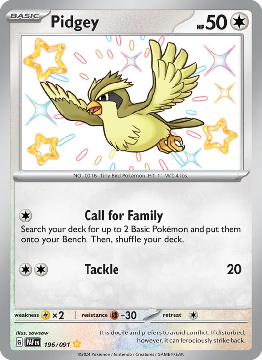 Pidgey Holo 196/91 Paldean Fates Pokémon Card