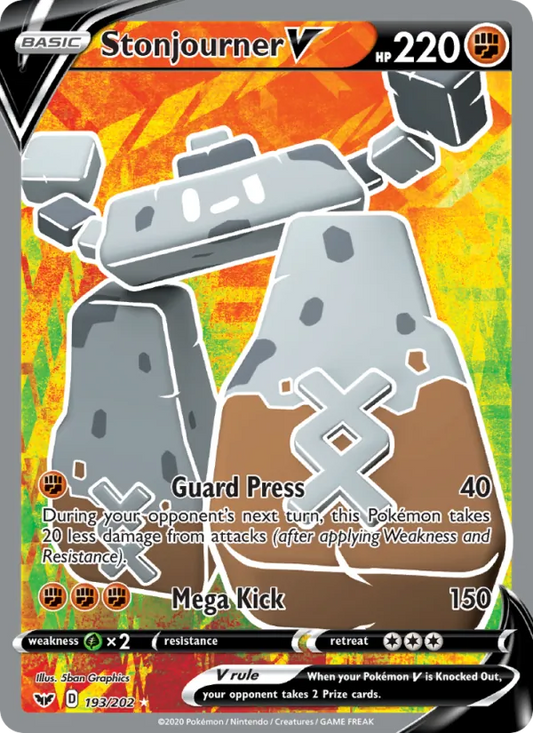 Stonjourner V Holo 193/202 Sword & Shield Pokémon Card