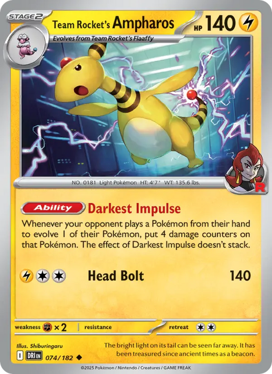 Team Rocket's Ampharos (DRI) 074