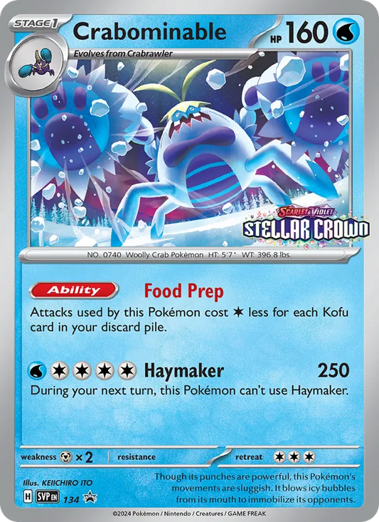 Crabominable Holo 134/225 SVP Black Star Promos Pokémon Card