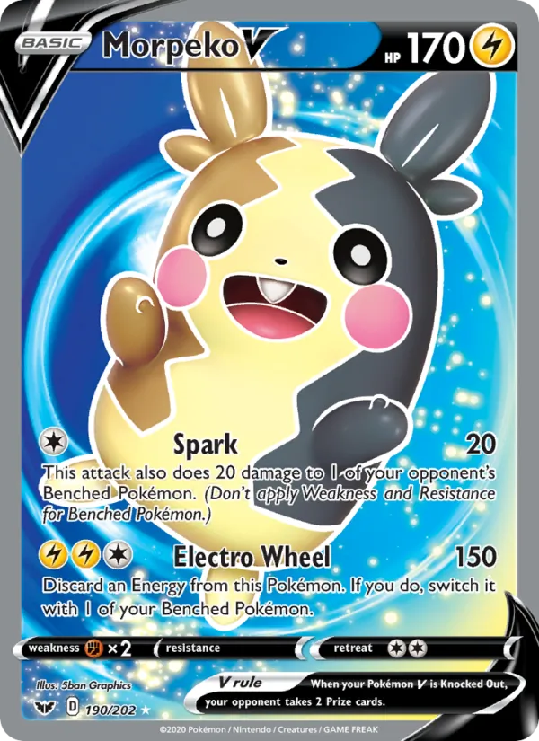 Morpeko V Holo 190/202 Sword & Shield Pokémon Card