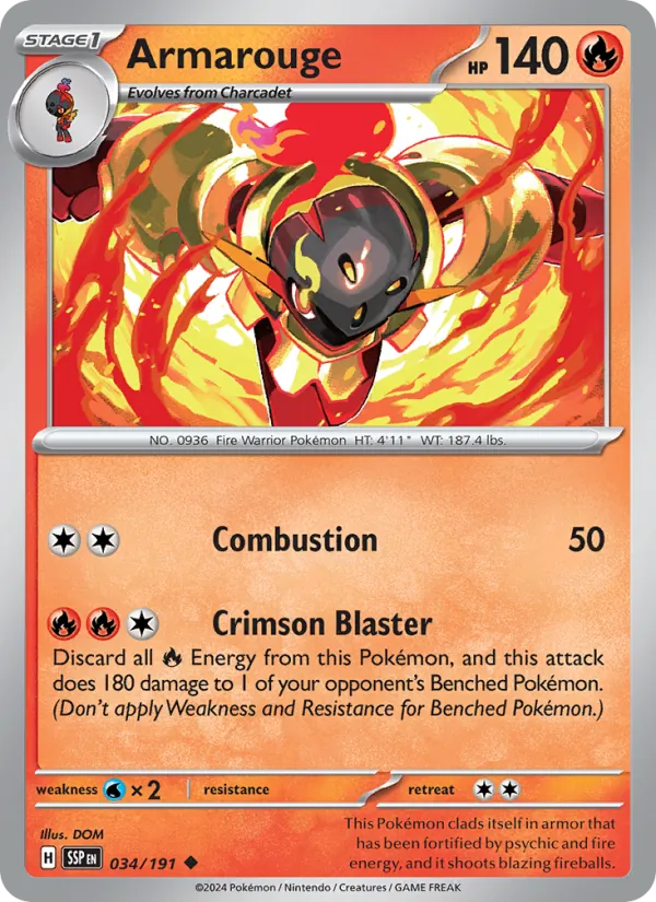 Armarouge Normal 034/191 Surging Sparks Pokémon Card