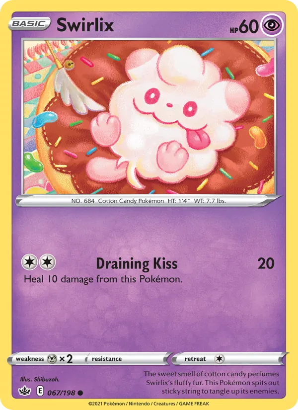 Swirlix Reverse Holo 067/198 Chilling Reign Pokémon Card