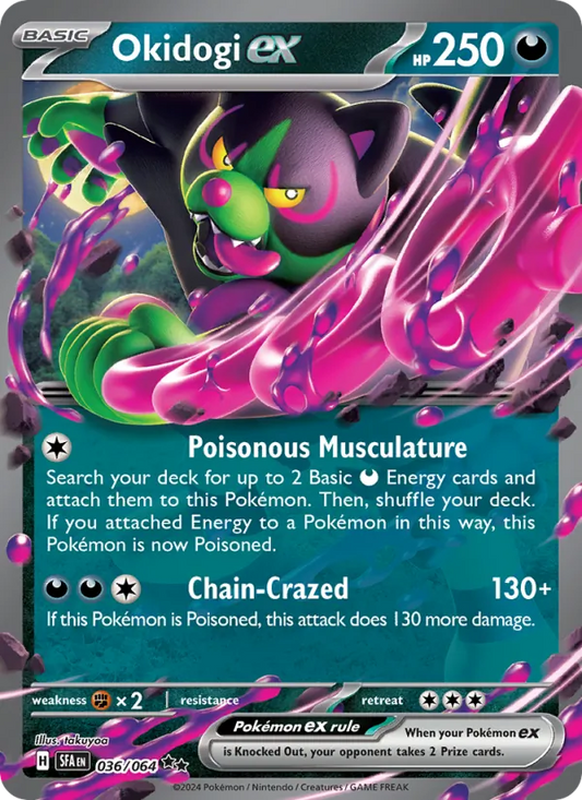 Okidogi ex Holo 036/64 Shrouded Fable Pokémon Card