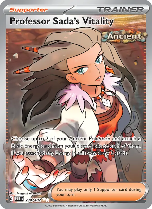 Professor Sada's Vitality Holo 239/182 Paradox Rift Pokémon Card