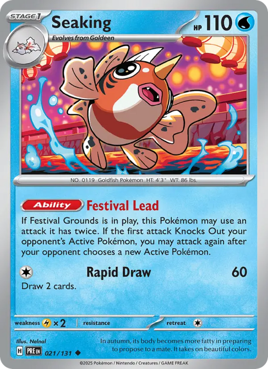 Seaking Reverse Holo 021/131 Prismatic Evolutions Pokémon Card