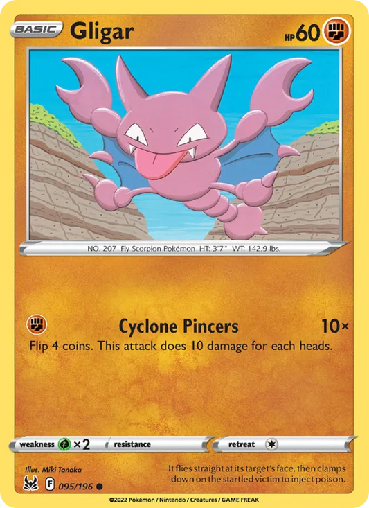 Gligar Normal 095/196 Lost Origin Pokémon Card