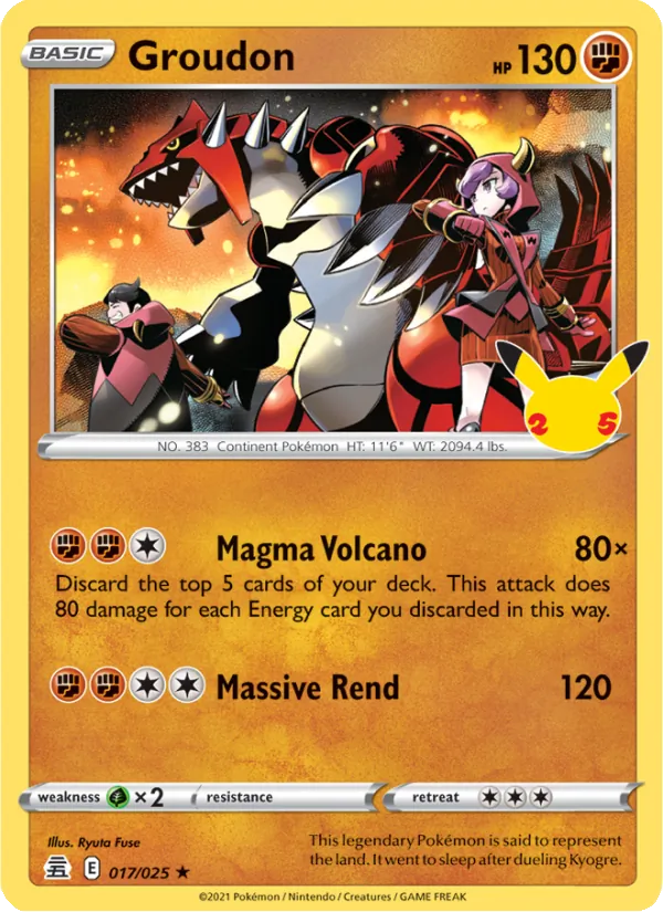 Groudon Holo 017/25 Celebrations Pokémon Card