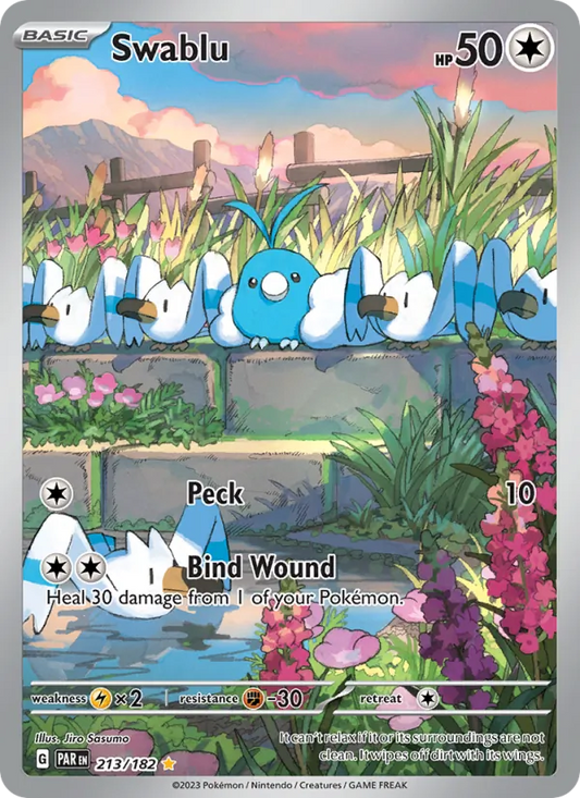 Swablu Holo 213/182 Paradox Rift Pokémon Card