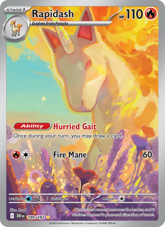 Rapidash Holo 189/182 Destined Rivals Pokémon Card