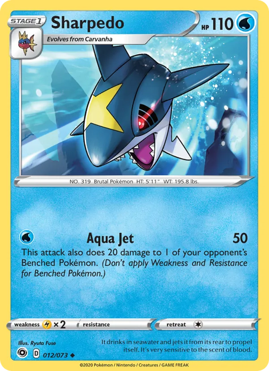 Sharpedo Normal 012/73 Champion's Path Pokémon Card