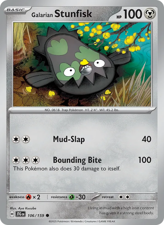 Galarian Stunfisk Normal 106/159 Journey Together Pokémon Card