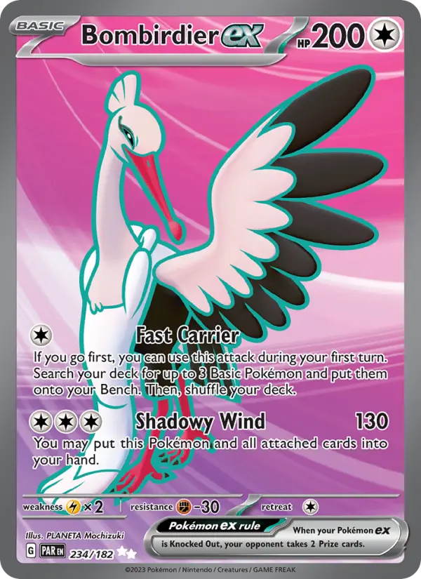 Bombirdier ex Holo 234/182 Paradox Rift Pokémon Card
