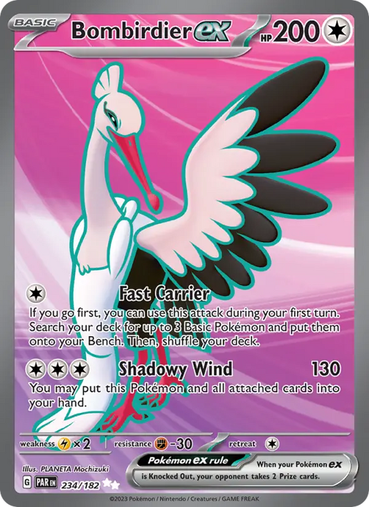 Bombirdier ex Holo 234/182 Paradox Rift Pokémon Card