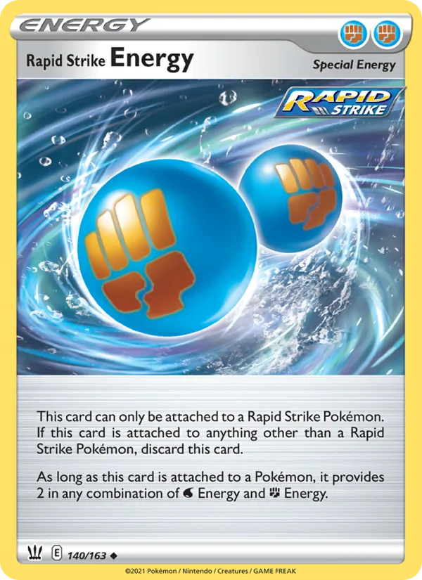 Rapid Strike Energy Reverse Holo 140/163 Battle Styles Pokémon Card