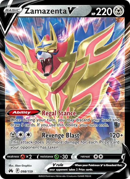 Zamazenta V Holo 098/159 Crown Zenith Pokémon Card