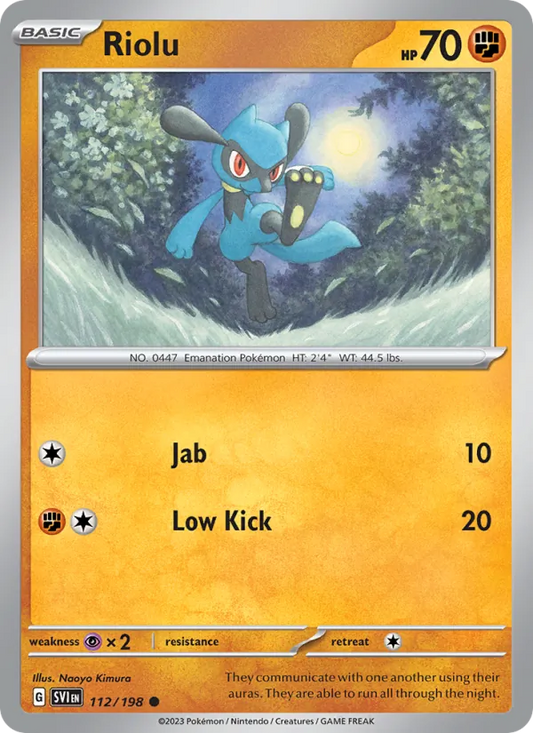 Riolu Non-Holo 112/198 Scarlet & Violet Pokémon Card