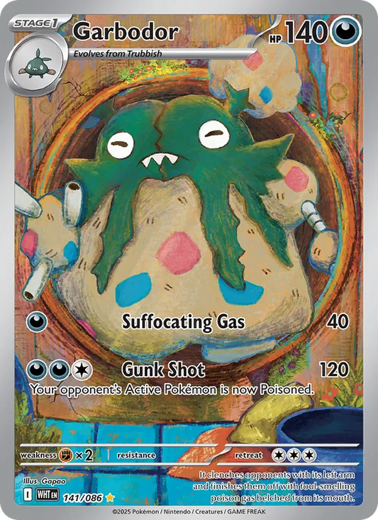 Garbodor Holo 141/86 White Flare Pokémon Card