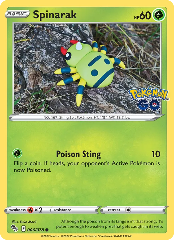 Spinarak Reverse Holo 006/78 Pokémon GO Pokémon Card