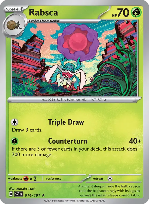 Rabsca Reverse Holo 014/191 Surging Sparks Pokémon Card