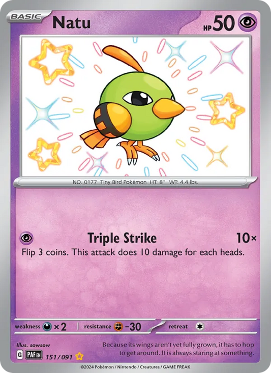 Natu Holo 151/91 Paldean Fates Pokémon Card