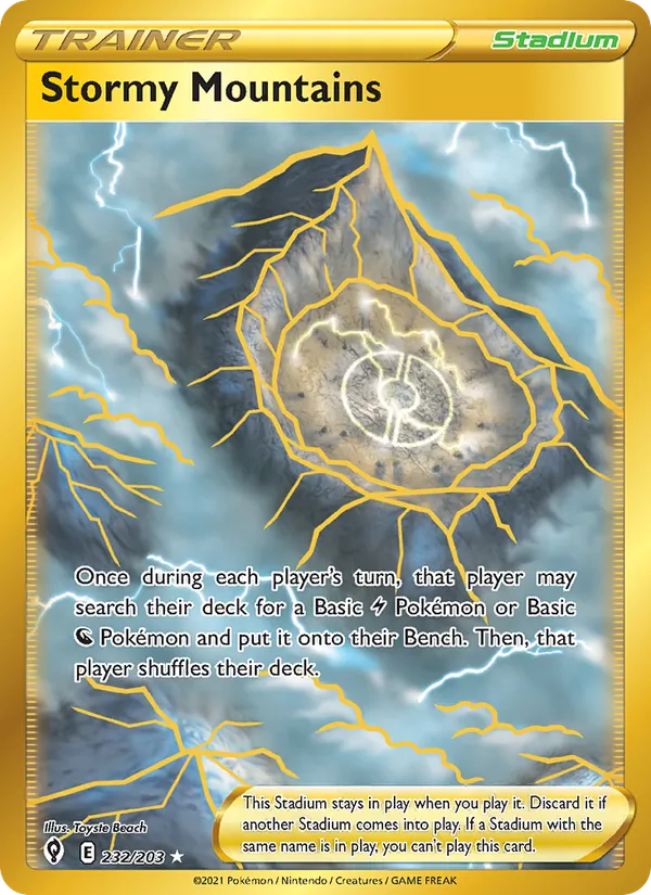 Stormy Mountains Holo 232/203 Evolving Skies Pokémon Card