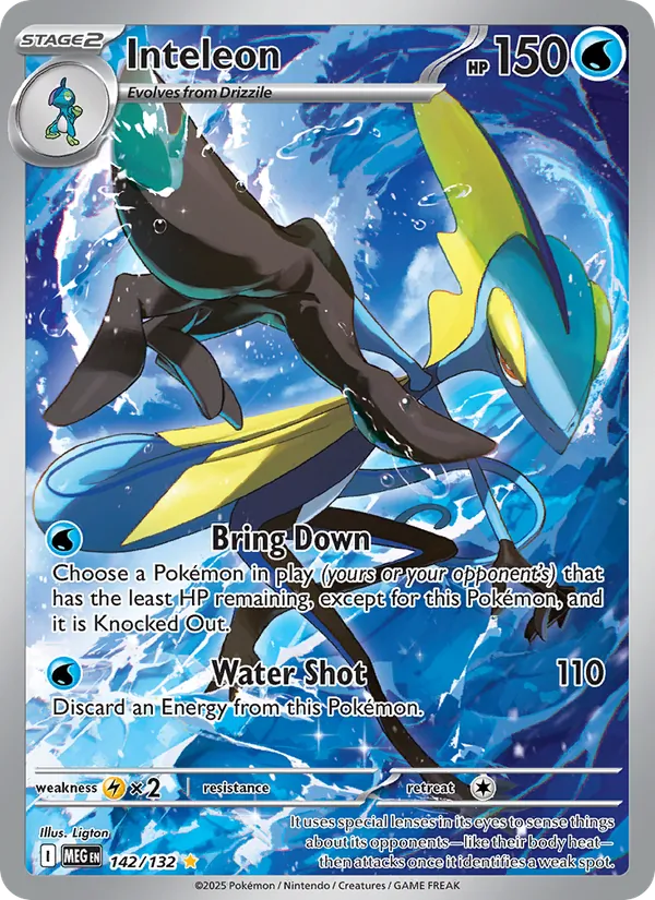Inteleon Holofoil 142/132 Mega Evolution Pokémon Card