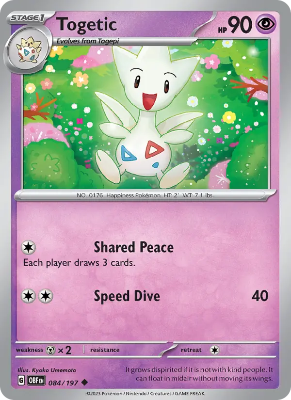 Togetic Reverse Holo 084/197 Obsidian Flames Pokémon Card