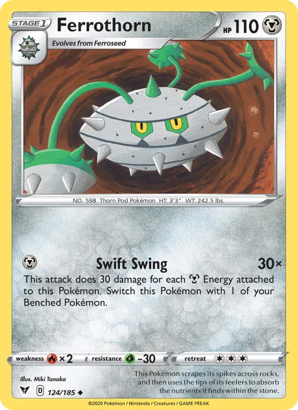 Ferrothorn Reverse Holo 124/185 Vivid Voltage Pokémon Card