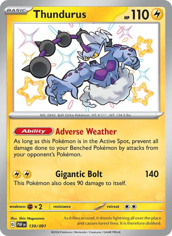 Thundurus Holo 139/91 Paldean Fates Pokémon Card