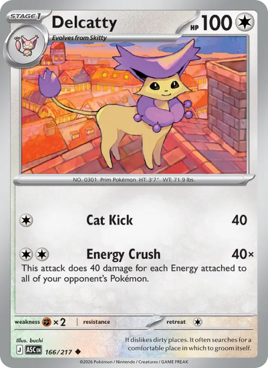 Delcatty Reverse Holo 166/217 Ascended Heroes Pokémon Card