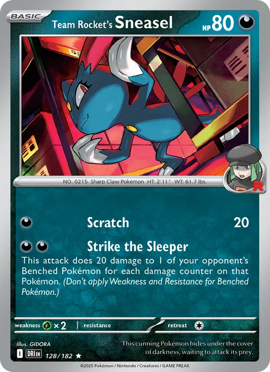 Team Rocket's Sneasel Holo 128/182 Destined Rivals Pokémon Card