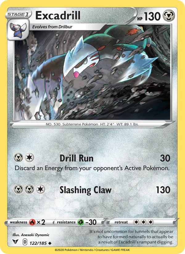 Excadrill Reverse Holo 122/185 Vivid Voltage Pokémon Card