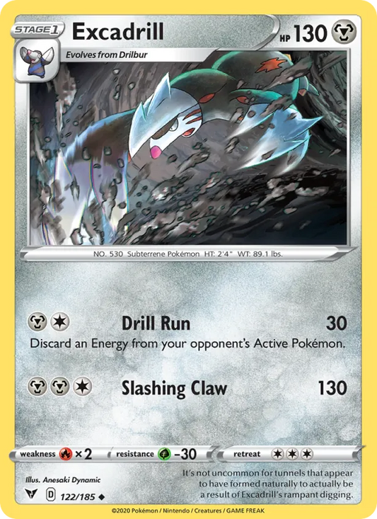 Excadrill Reverse Holo 122/185 Vivid Voltage Pokémon Card