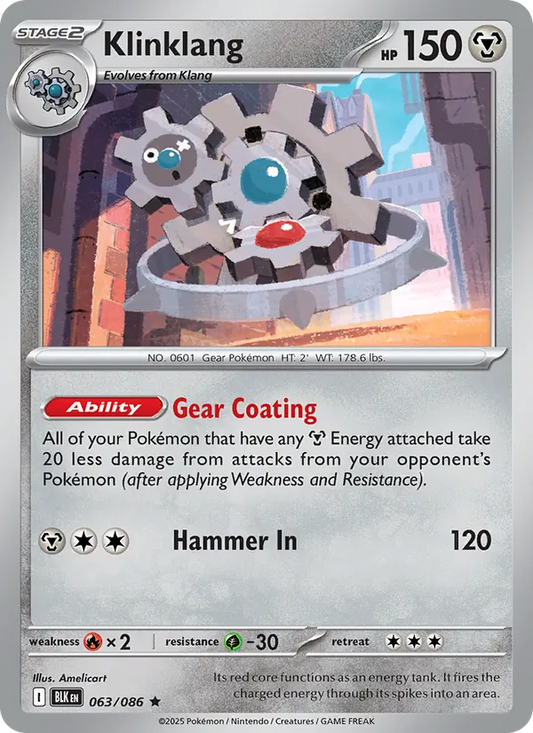 Klinklang Holo 063/86 Black Bolt Pokémon Card