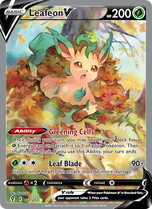 Leafeon V Holo 167/203 Evolving Skies Pokémon Card
