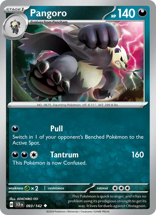 Pangoro Reverse Holo 093/142 Stellar Crown Pokémon Card