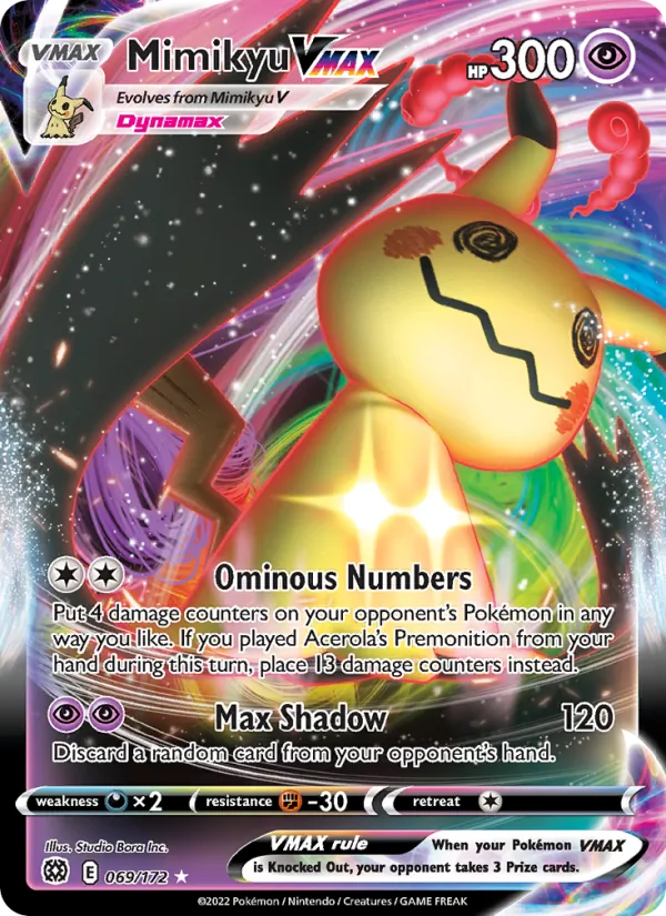 Mimikyu VMAX Holo 069/172 Brilliant Stars Pokémon Card