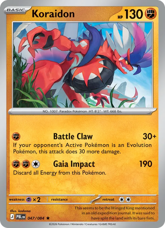 Koraidon Holo 047/84 Pitch Black Pokémon Card