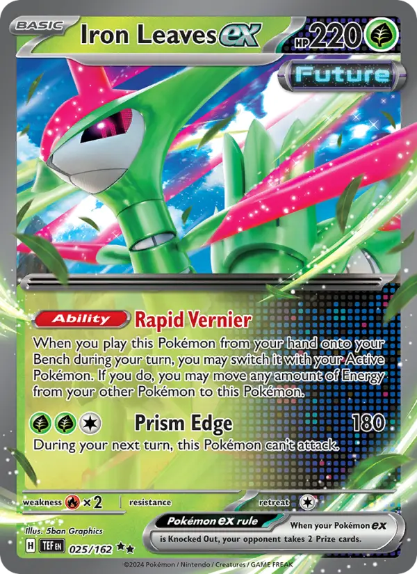 Iron Leaves ex Holo 025/162 Temporal Forces Pokémon Card