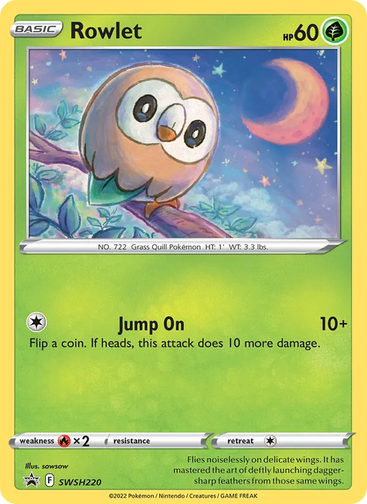 Rowlet Holo WH220/307 SWSH Black Star Promos Pokémon Card