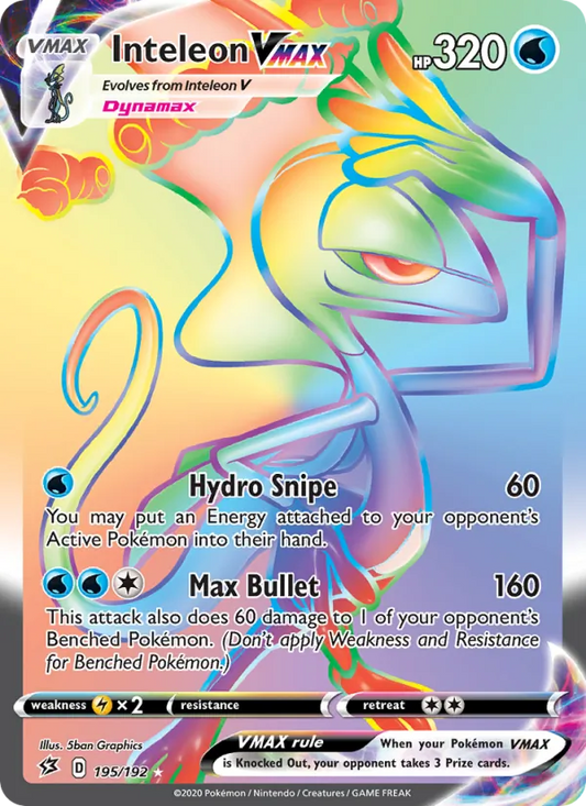 Inteleon VMAX Holo 195/192 Rebel Clash Pokémon Card