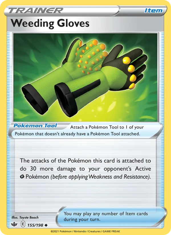 Weeding Gloves Reverse Holo 155/198 Chilling Reign Pokémon Card